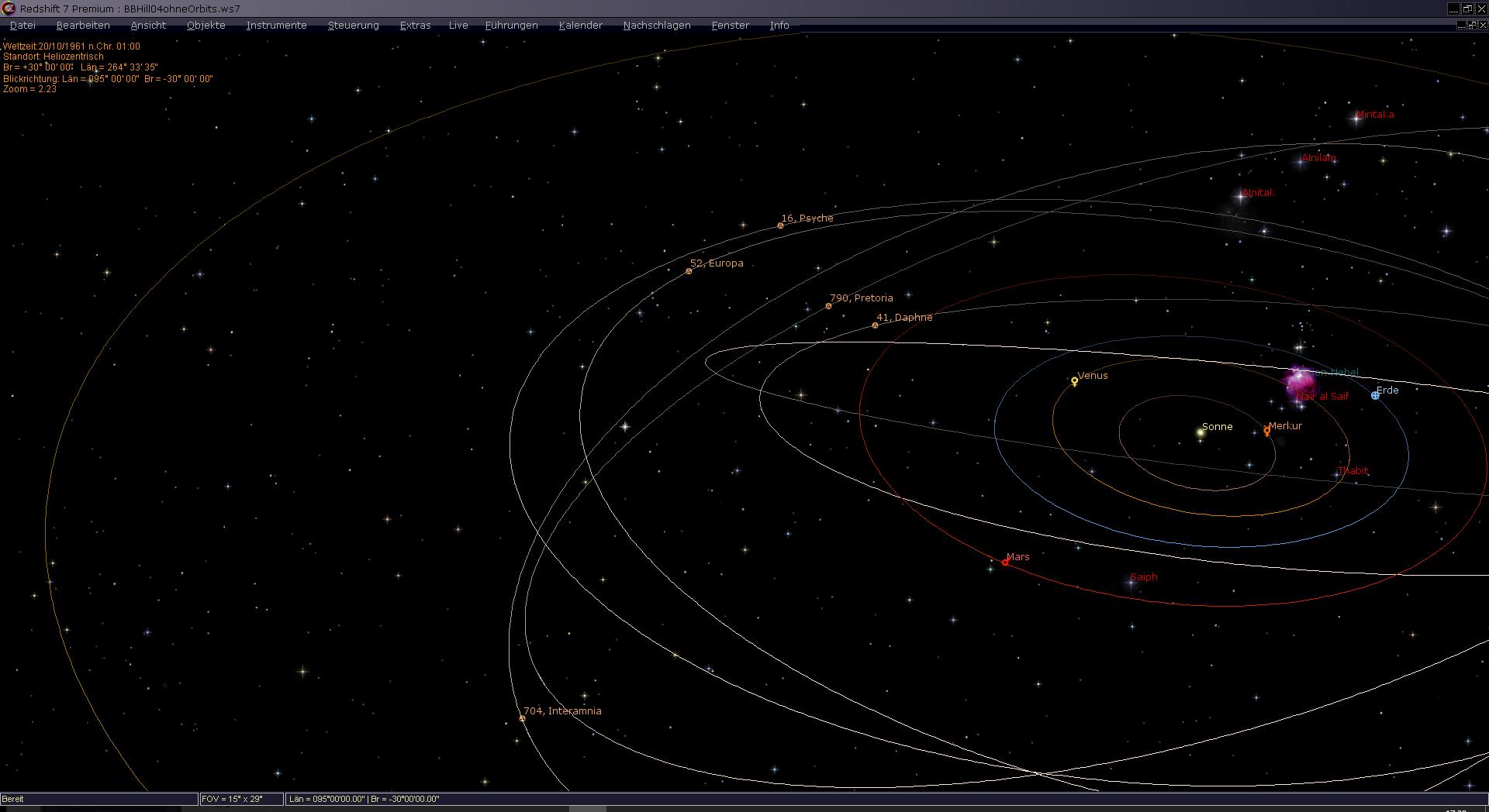 The central part of our Solar System with planetary and asteroid orbits