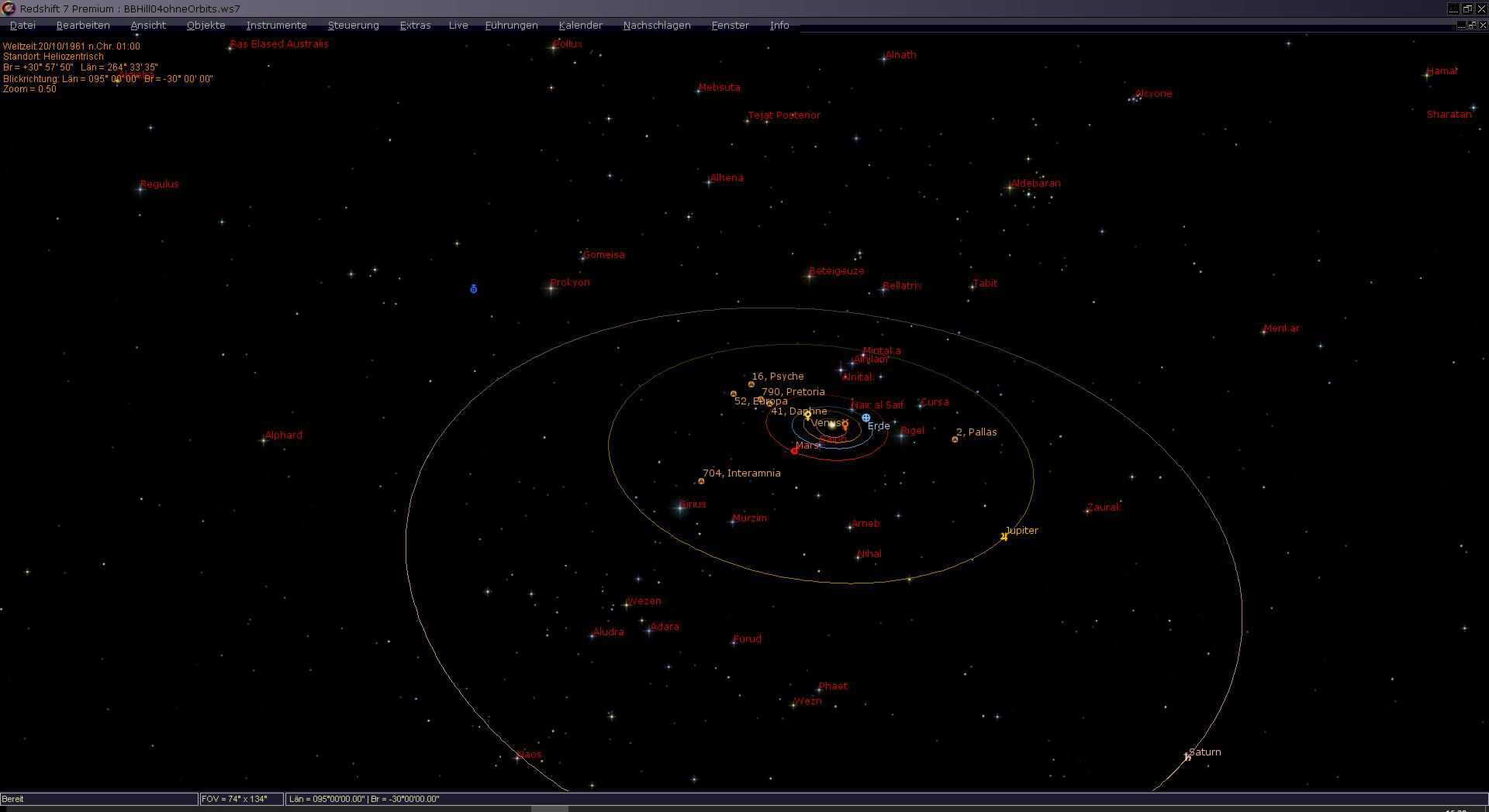 Our Solar System without the orbits of Uranus and Neptune